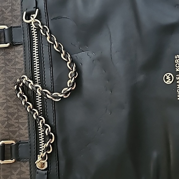 NWOT Michael Kors All-Over Logo-Printed Large Tote Bag Brown/Black - Picture 7 of 9